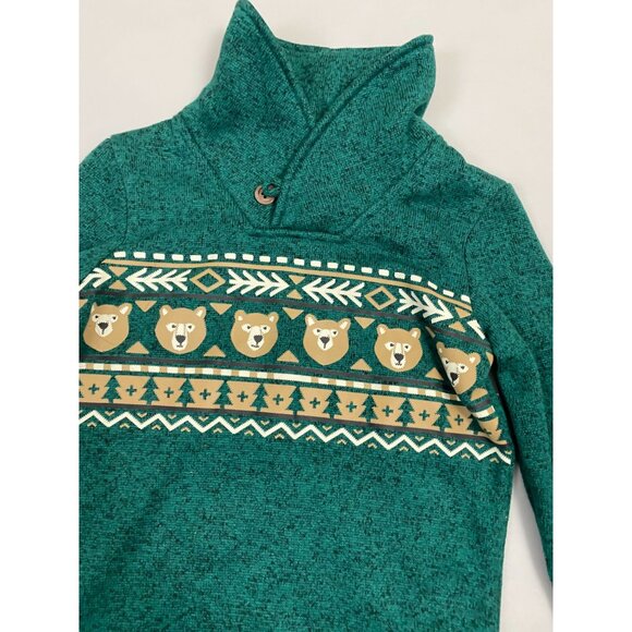 Jumping Beans Toddler Boys Green Bear Holiday Christmas Pullover Sweater size 2T - Picture 5 of 6